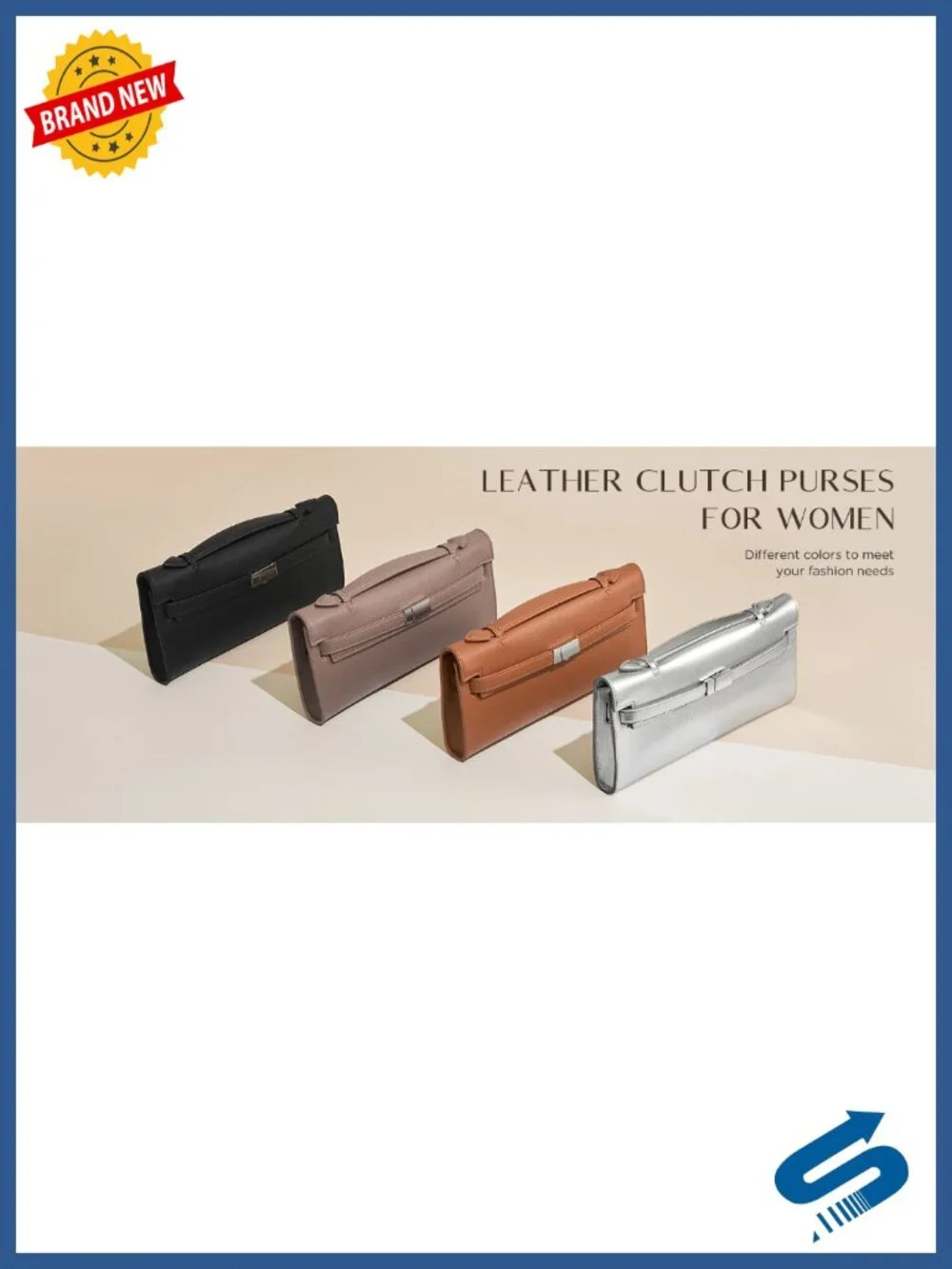 Faux Leather Top Handle Clutch for Women Party Evening Bag